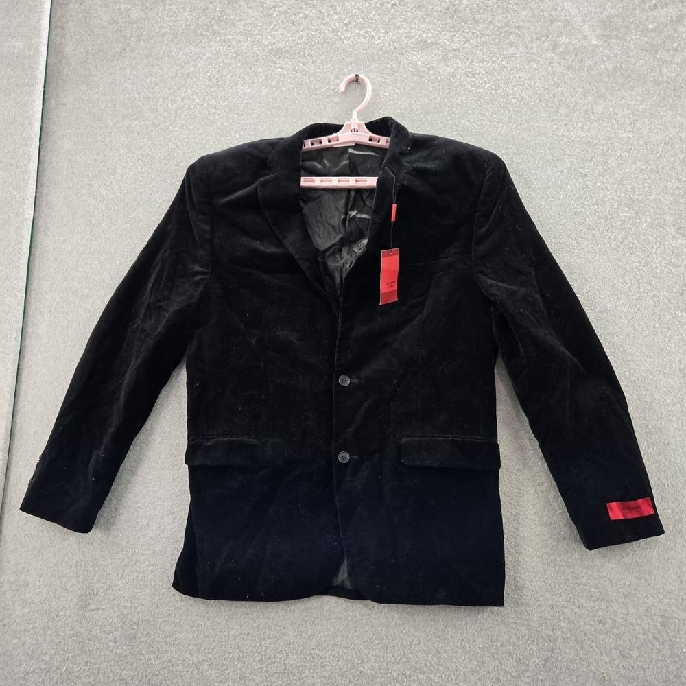 Alfani Men Blazer L 42 Black Velvet Button Long Sleeve Slim Fit NWT